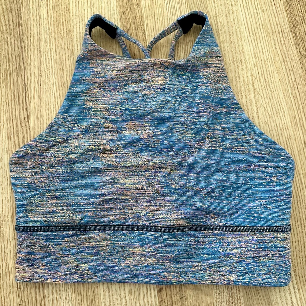 Lululemon Energy Bra Long Line High Neck a Multi Color, size 6